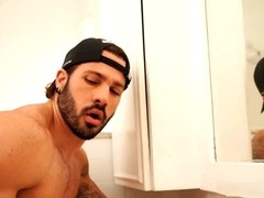 Taking a rock hard dick with style