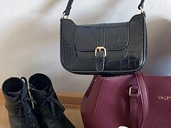 Collection cum on high heels, boots and handbags