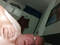 naked in bed and playing