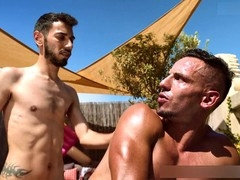 Outdoorsy first-timer explores anal play and gets a blowjob