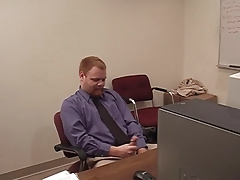 Boss fucking his schlong with hand pussy