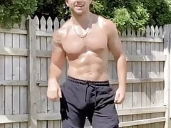 Sexy boy huge bulge in trackies
