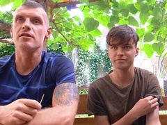 Twink in a threesome with savage POV fucking