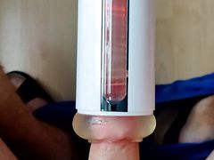 Vibrating Selfsucking Fleshlight Pussy mounted on Hismith Fucking Machine, i nearly get a Blckout while cuming