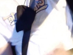 Naughty Latin twink with a thick uncut cock jerks off in a taxi on the lively streets of Medellin, getting caught multiple times