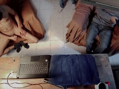 EYEING PORNO GULPING SPUNK-PUMP MILK, LICKING SPUNK INFRONT OF MY PALS