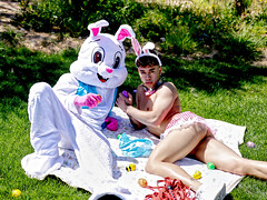 Muscular boy screams for more during Easter perversions in the sun