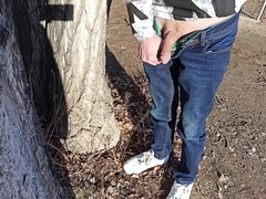 Public masturbating of a manmeat , peeing with a hefty hose pipe of an impudent schmuck !