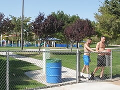 SHOWERBAIT Jock Daddy Stuffs Cock In Gym Bros Tight Ass