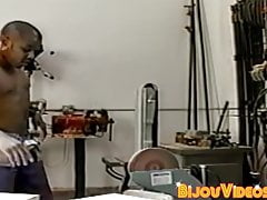 Bottom dude anally railed in the hardware store by hung homo