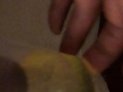 Soft cock pee in cup