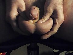Squeezing the cum out of my balls