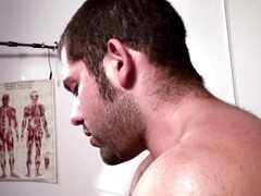 Shaved head latino gangster seduces straight dude