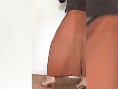 No hands cumshot with visible thong line