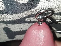 sounding cock close-up cumshot