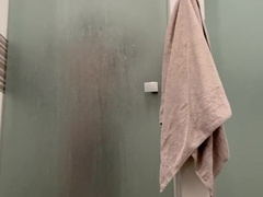 Ambling outdoor in deserted buildings after working out at the gym and take a douche