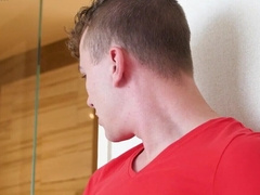 Masturbating while spying on the stepbro in the shower