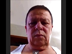 mexican daddy bear wanking his cock