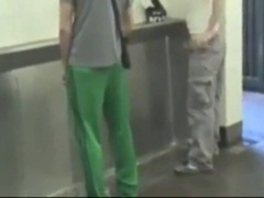 2 faggots in a public rest room