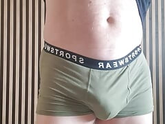 Enjoying my cock and nipples....