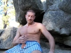 jacking off on the rocks