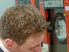 Intern plays with suit of his boss and gets caught doing it