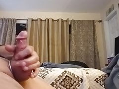 Jerking Off with cock ring and cumming