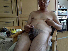 aged man masturbates and guzzles his man gravy