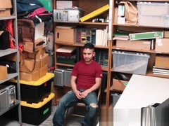 Tied up latino shoplifter gets tugged