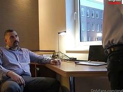Boss face farting on staff