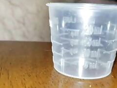 Extreme Closeup Huge Thick Load of Cum Edged Out Into Cup and Swallowed