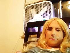 Sissy crossdresser Erica playing with her self tease