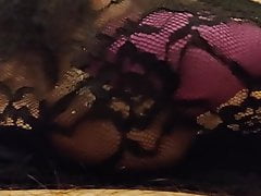 Playing with her lace panty