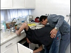 Hot fuck in the kitchen