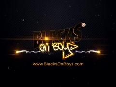 Blonde twink gets fucked hard by a gay black guy