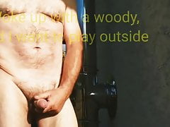Naked Walking masturbating and cumming