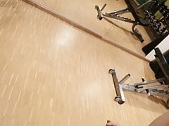 Risky Masturbation in the Gym at the Hotel