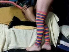 Pegging sissy crossdresser cork their bums