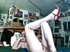 Crossdresser masturbation, small cock masturbation, crossdresser heels