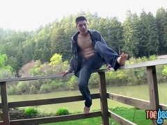 Thought defiant twunk plays with soles and faps