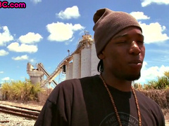 Real black thug fucks public IR bottom in van outdoors