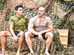 Gay sex, latino bareback, military