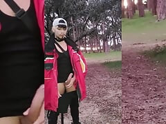 Hot outdoor blowjob