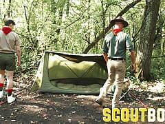 ScoutBoys Horny hung DILF Ace Banner barebacks cute scout in forest