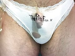 Pissing in my favourite white cotton panties