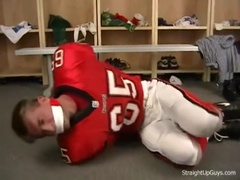 SUG Another football player bound and gagged. Fly Eagles fly.