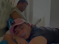 Stepdad wakes stepson from nap to eat his ass and leave him full of creampie