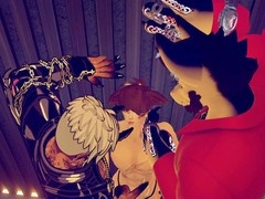 Two muscular guys have fun with a twink in VR