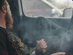 Having a morning smoke and stroke