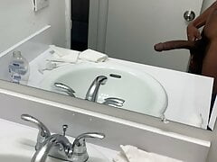 Stroking my BBC in the mirror